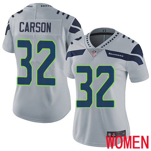 Seattle Seahawks Limited Grey Women Chris Carson Alternate Jersey NFL Football #32 Vapor Untouchable->youth nfl jersey->Youth Jersey